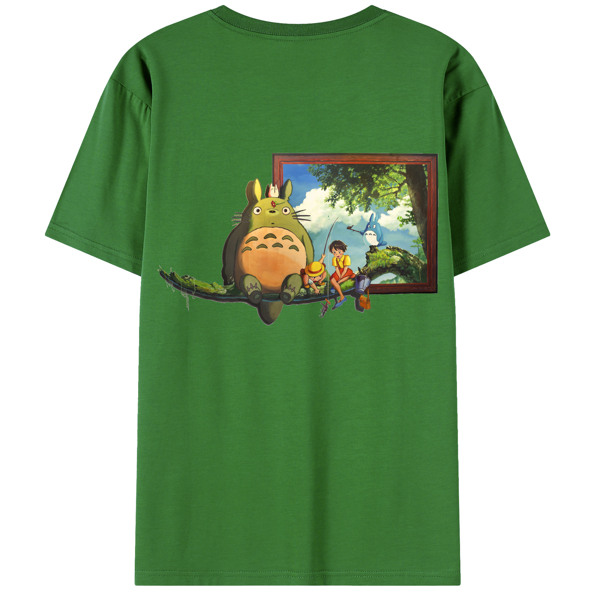 （画像用） となりのトトロ 草壁メイ 草壁サツキ My Neighbor Totoro Satsuki Kusakabe Mei Kusakabe レディース半袖Tシャツ(バックプリント)